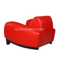 Scaun Lounge din piele roșie Franz Romero Bugatti